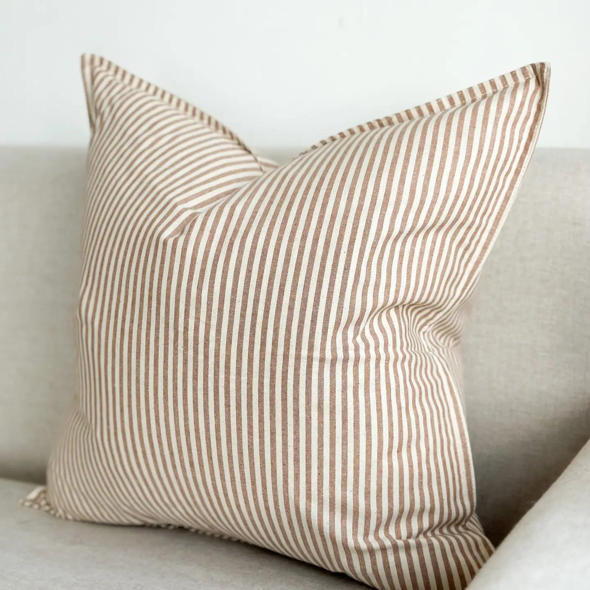 Darcy Cotton Cushion Cover 45cm – Brown Stripe