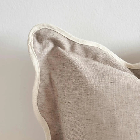 Chloe Greige Scalloped Cushion 45cm - Linen Blend