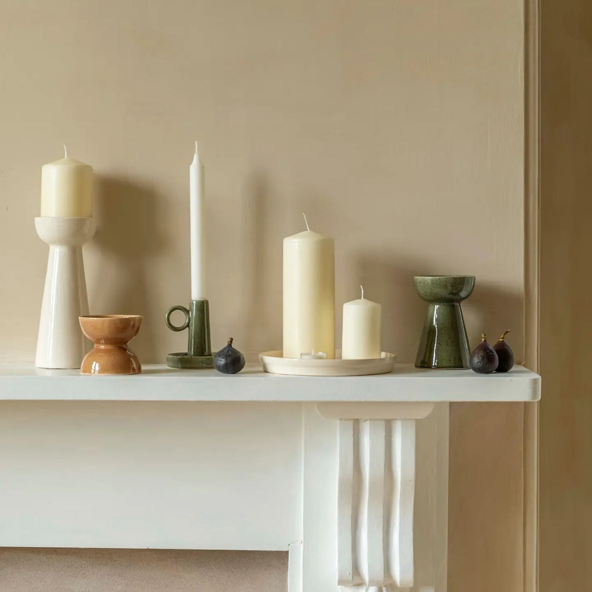 Bowen Ceramic Candle Holder 2 colours/2 sizes