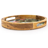 Handcrafted Pomegranate Round Wooden Tray 30cm