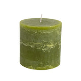 Rustic Pillar Candle Fern Green 100mm x 100mm