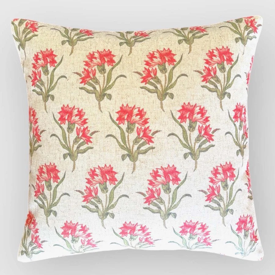 CORONATION PINK & GREEN CUSHION