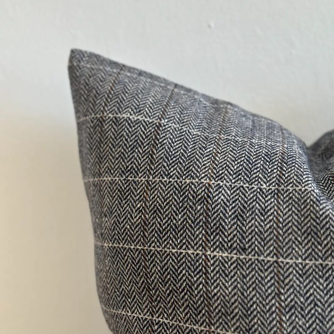 Betty Wool Blend Cushion 45cm- Navy Tweed