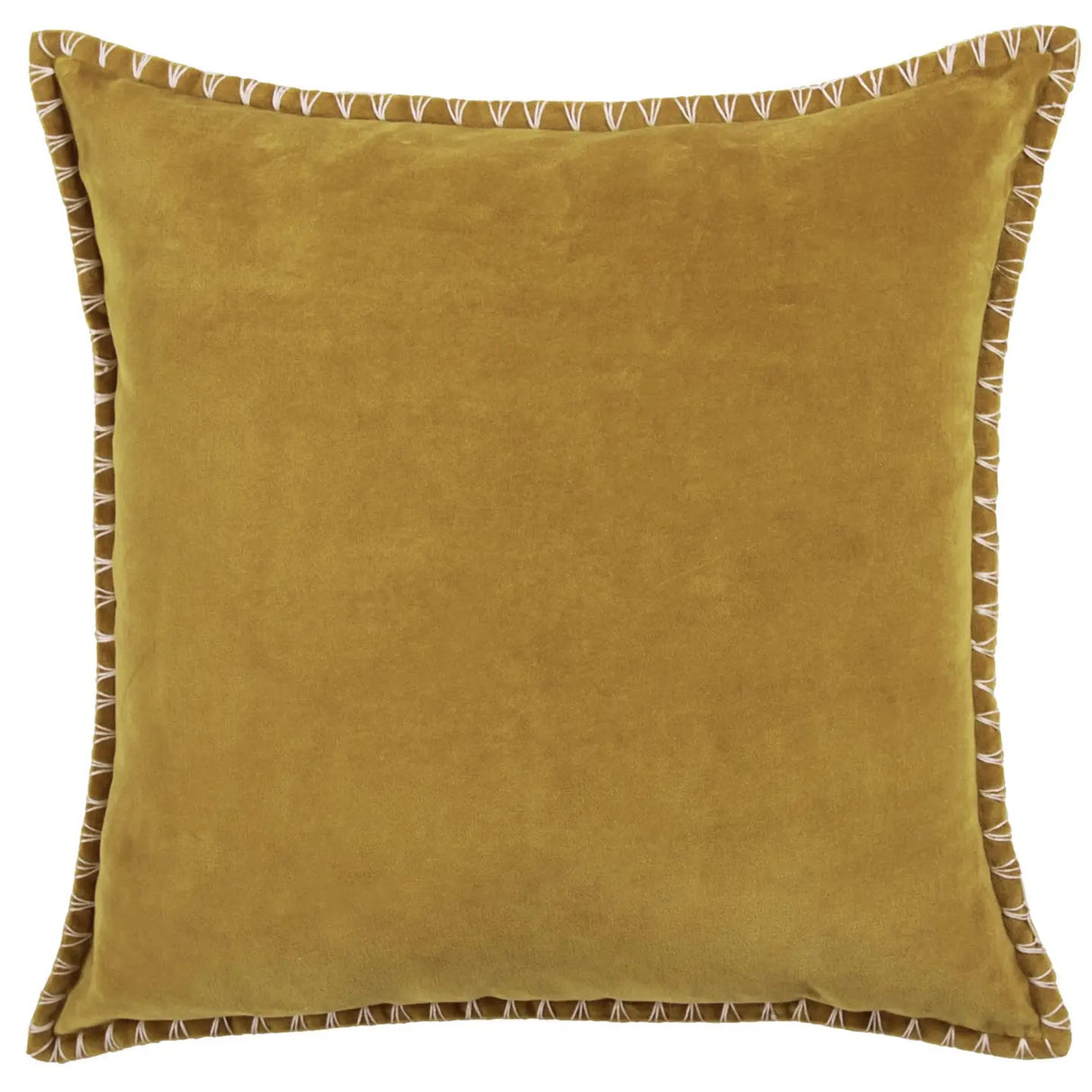 Stitch Embroidered Cushion Mustard - Voyage