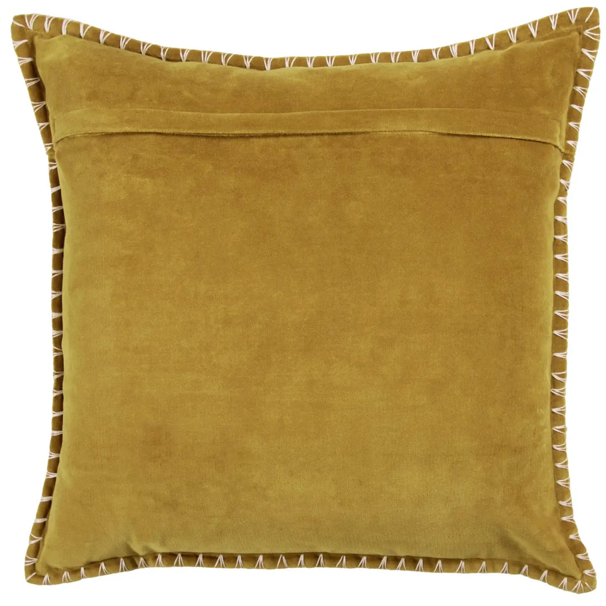 Stitch Embroidered Cushion Mustard - Voyage