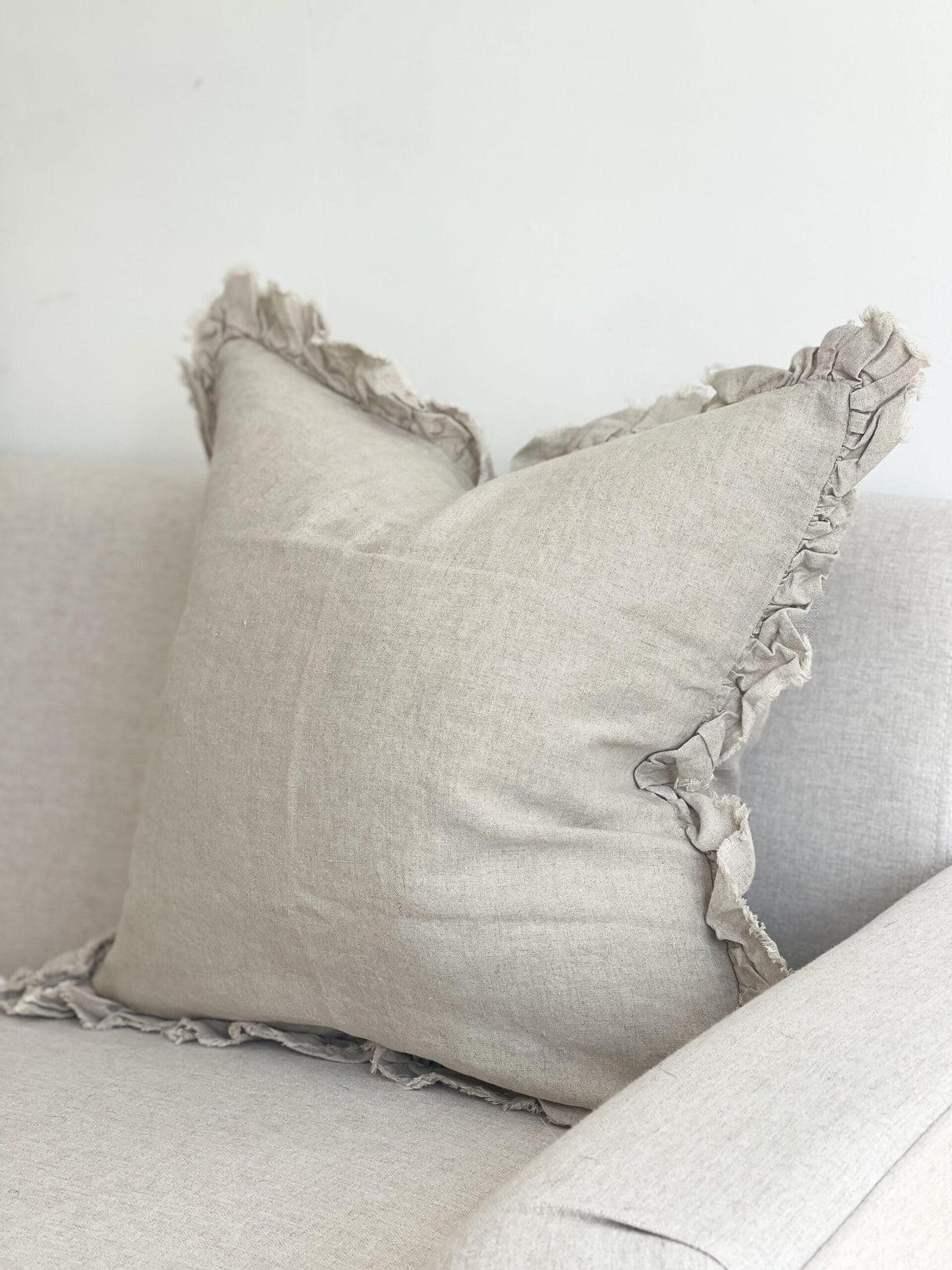 Hallie Natural Ruffle Cushion 45cm