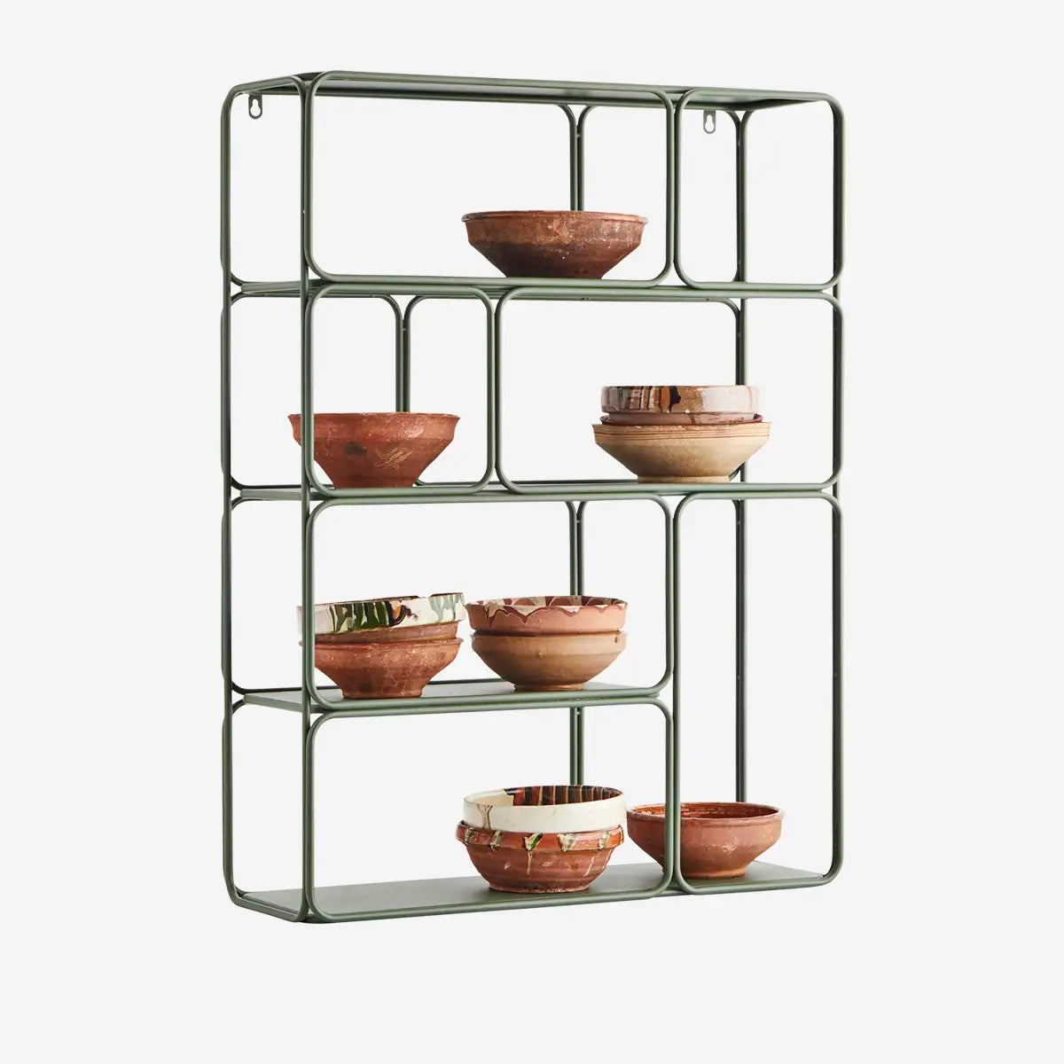 Madam Stoltz -IRON WALL SHELF in KHAKI