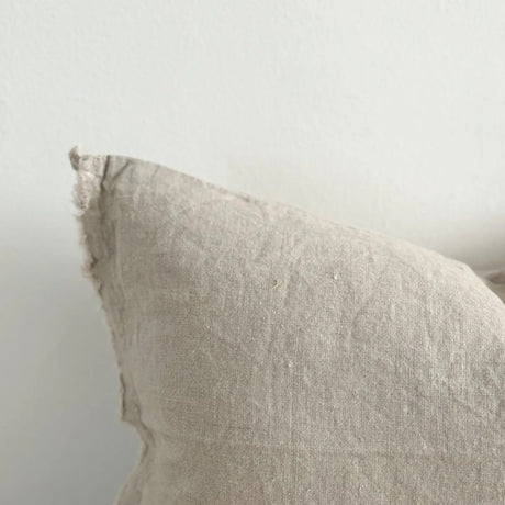 Esmee Natural Frayed edge Cushion 53x53cm