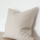Tia Wool Cushion - Cream Herringbone 45cm