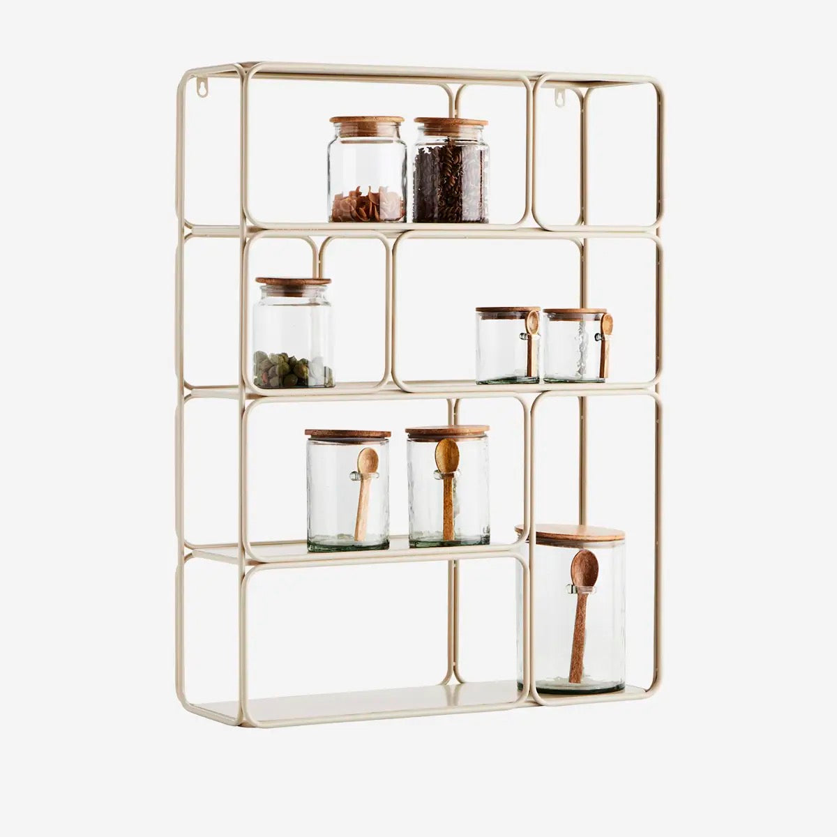 Madam Stoltz -IRON WALL SHELF in OFF WHITE