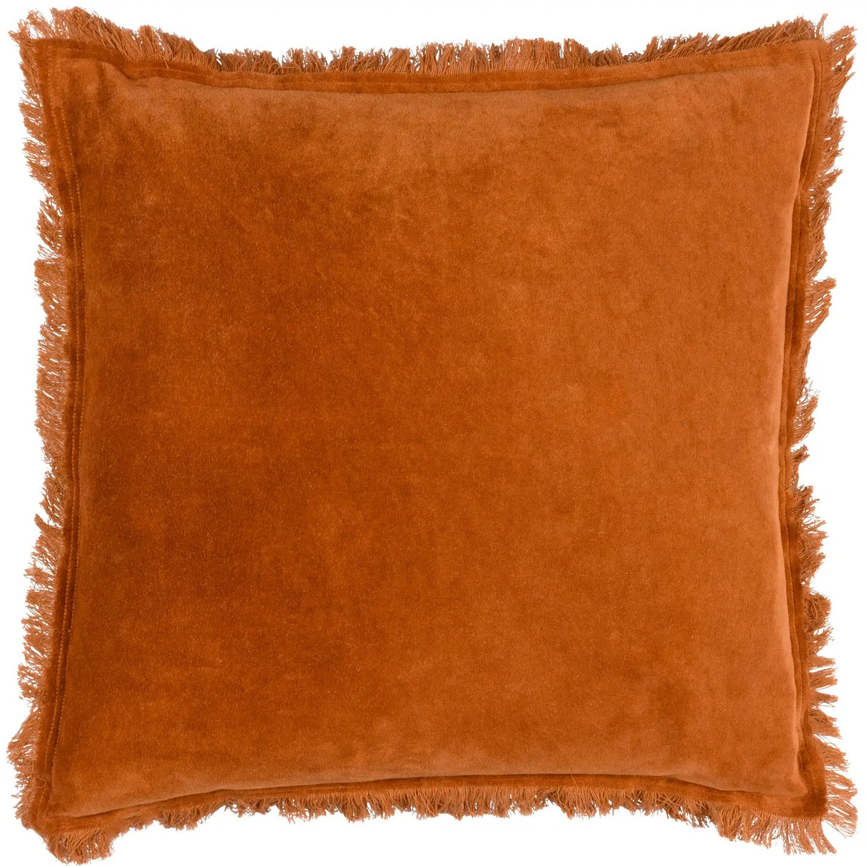 JAYE Washed Cotton Velvet Cushion Rust