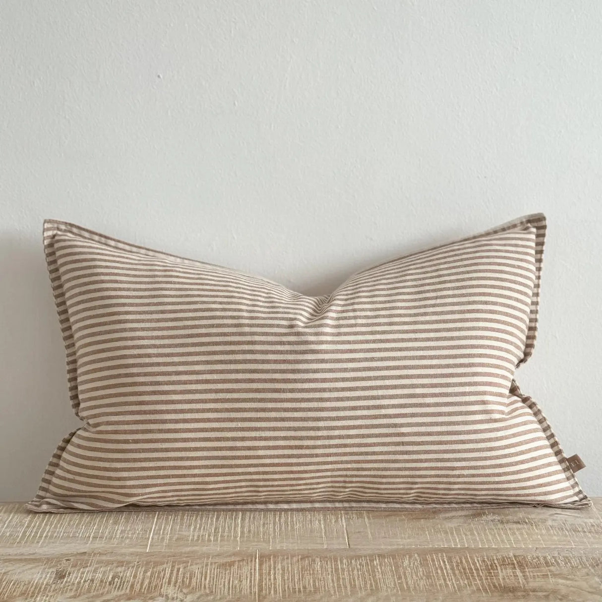 Darcy Cotton Cushion Cover 50x30cm – Brown Stripe