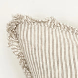 Hallie Ruffled Linen Cushion – Natural Beige 45cm
