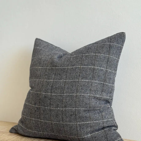 Betty Wool Blend Cushion 45cm- Navy Tweed
