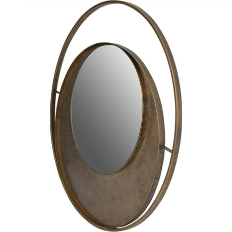 Libra Concentric Circles Iron Mirror Aged Gold 100cm