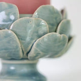 Artichoke Pillar Candle Holder Sage