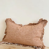 Hallie Washed Rust Cushion Cover 50x30–Ruffle Edge