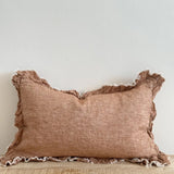 Hallie Washed Rust Cushion Cover 50x30–Ruffle Edge