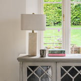CLIFTON SQUARED STONE TABLE LAMP WITH SHADE