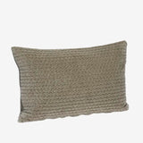 QUILTED VELVET CUSHION COVER - LIGHT GREEN GREY