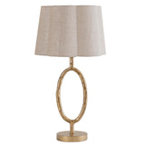 LIBRA - RONDE TABLE LAMP WITH LINEN SHADE