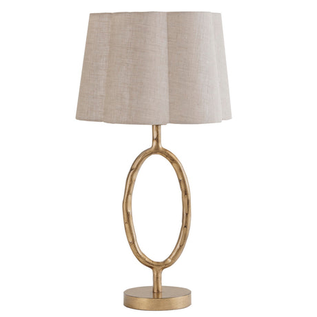 LIBRA - RONDE TABLE LAMP WITH LINEN SHADE