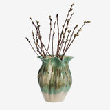 STONEWARE VASE, LIGHT GREEN