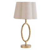 LIBRA - RONDE TABLE LAMP WITH LINEN SHADE