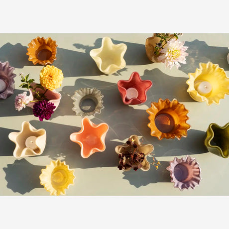 GLASS VOTIVES - S/2 Dusty Yellow