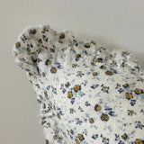 Hallie Blue Ditsy Floral Ruffle Cushion