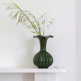 Glass Vase With Frill Rim Harper