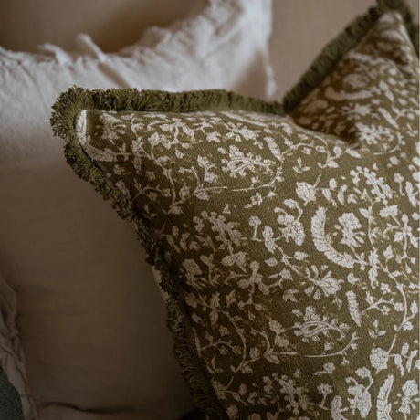 Sadie Olive Vintage Floral Cushion - 2 Sizes