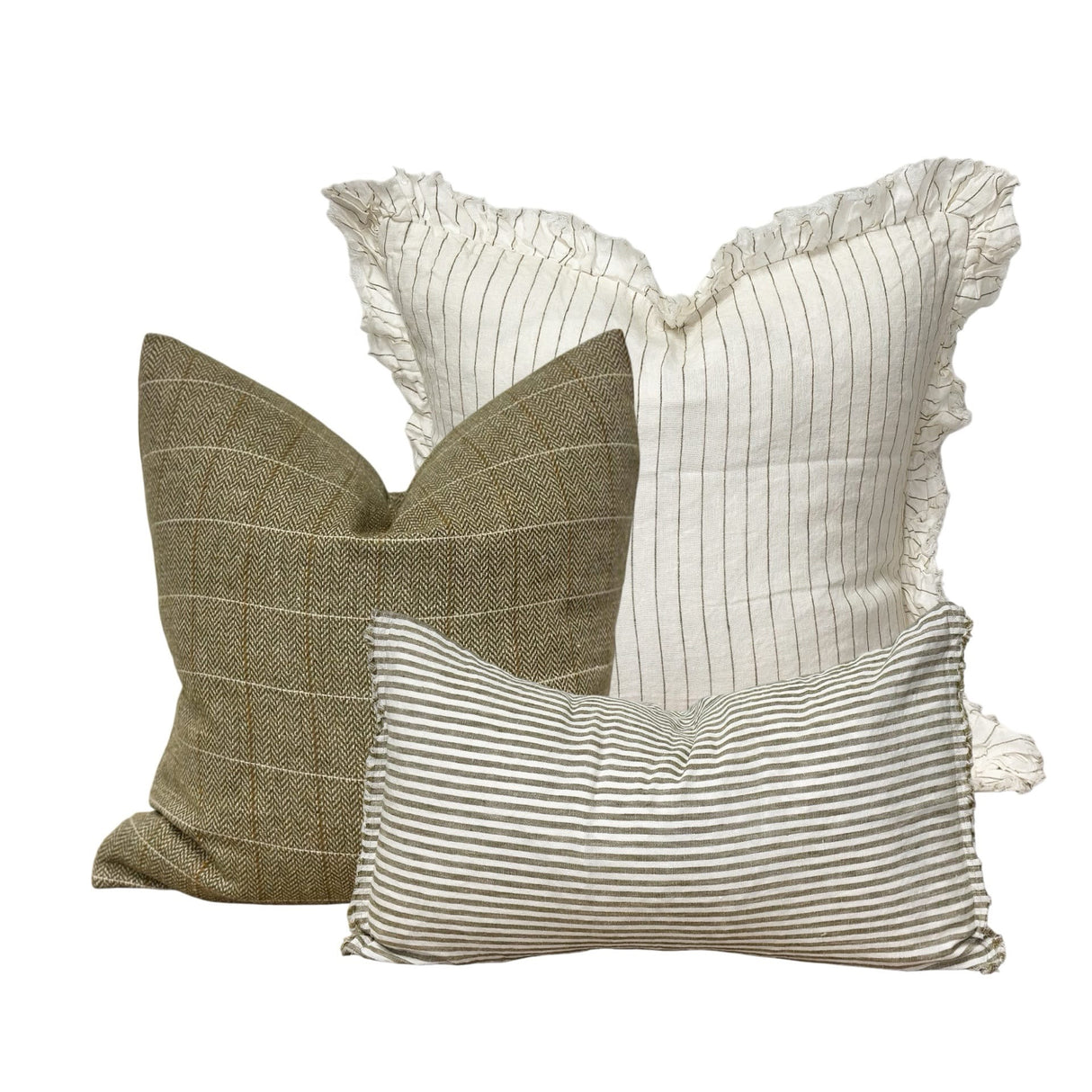 Betty Olive Green Tweed Cushion 45cm