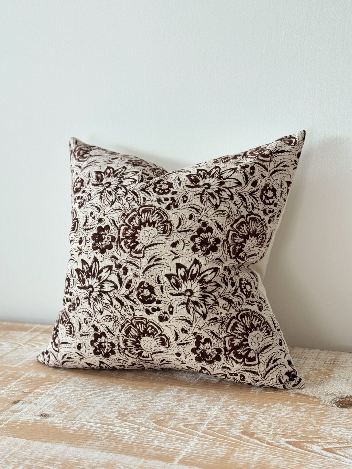Ivy Dark Brown Print Cushion