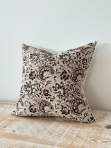 Ivy Dark Brown Print Cushion