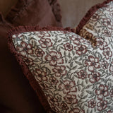 Sadie Burgundy Floral Cushion - 2 Sizes