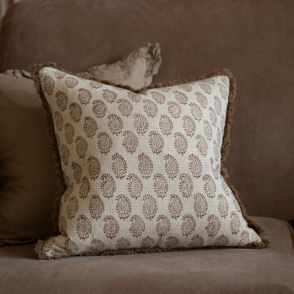 Sadie Chestnut Brown Print Cushion 45cm