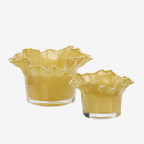 GLASS VOTIVES - S/2 Dusty Yellow