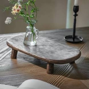 ABBOTT OVAL WOODEN SERVING STAND