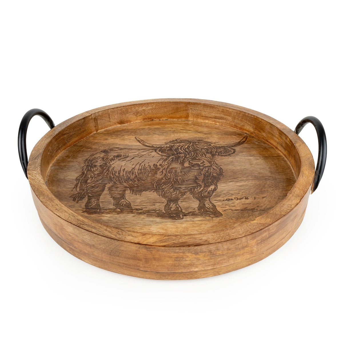 Cow Round Table Round Tray - Highland Cow – Olive and Olive Interiors