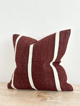 India Plum, Black & Cream Stripe Cushion - 2 sizes