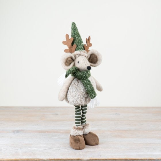 STANDING MOUSE WITH REINDEER ANTLERS, 43CM