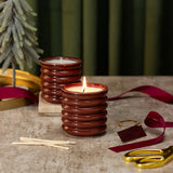 UNDER THE TREE: BURGUNDY GINGERBREAD CANDLE
