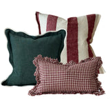 Chloe Dark Green Scalloped Edge Cushion