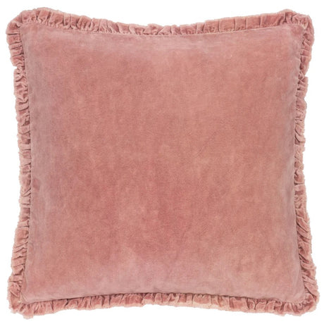 Bertie Washed Cotton Velvet Cushion Rosewood
