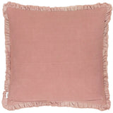 Bertie Washed Cotton Velvet Cushion Rosewood