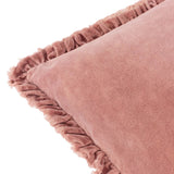 Bertie Washed Cotton Velvet Cushion Rosewood