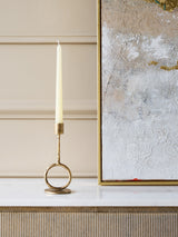 LIBRA - RONDE ANTIQUE GOLD CANDLE HOLDER - 2 SIZES