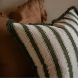 Sadie Vintage Olive Stripe Cushion 45cm