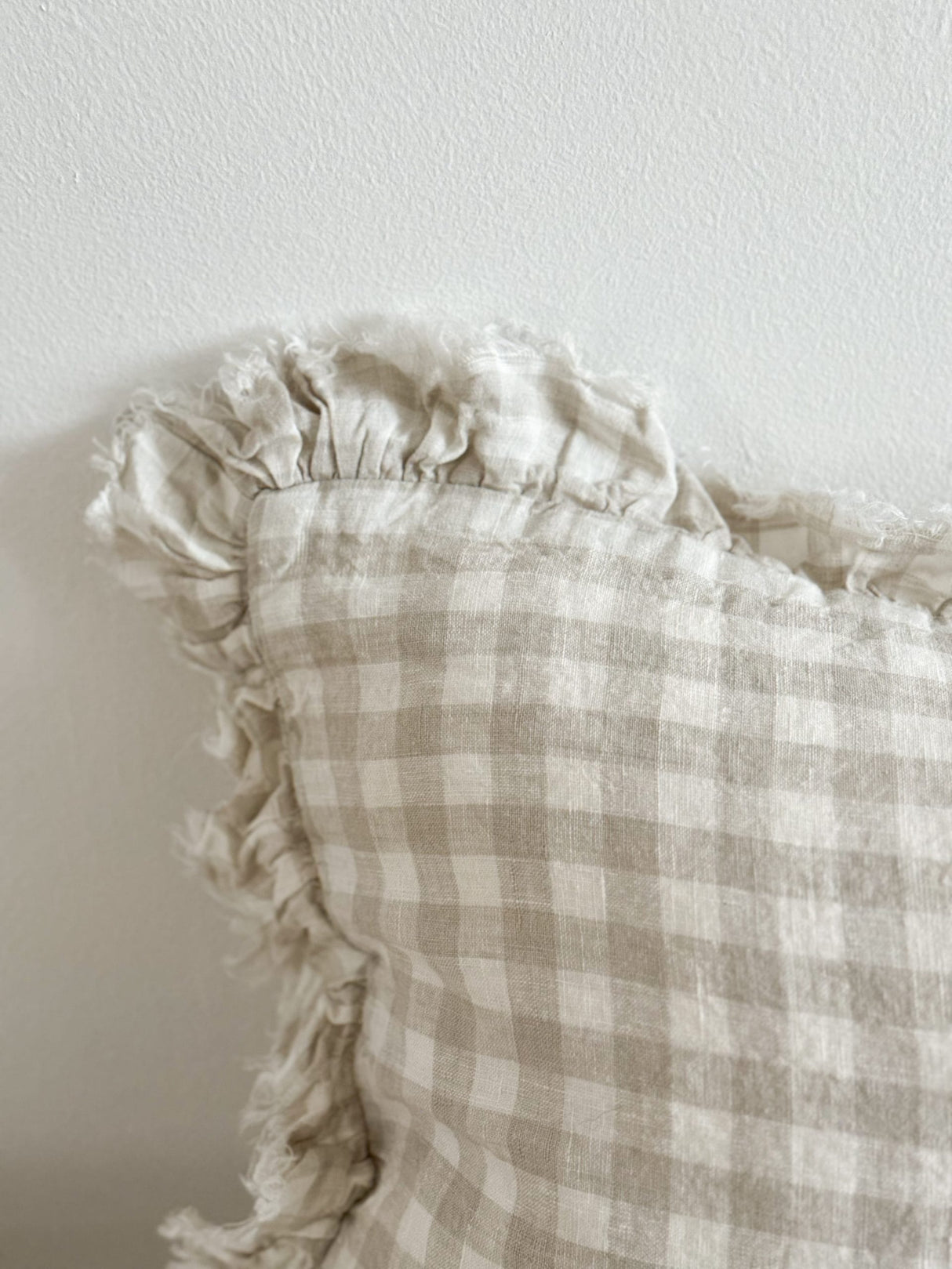 Hallie Natural Gingham Cushion - 2 sizes